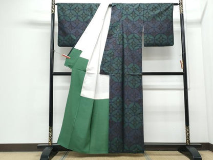 平和屋着物●本場大島紬　7マルキ　七宝花文　正絹　逸品　CABI1348th