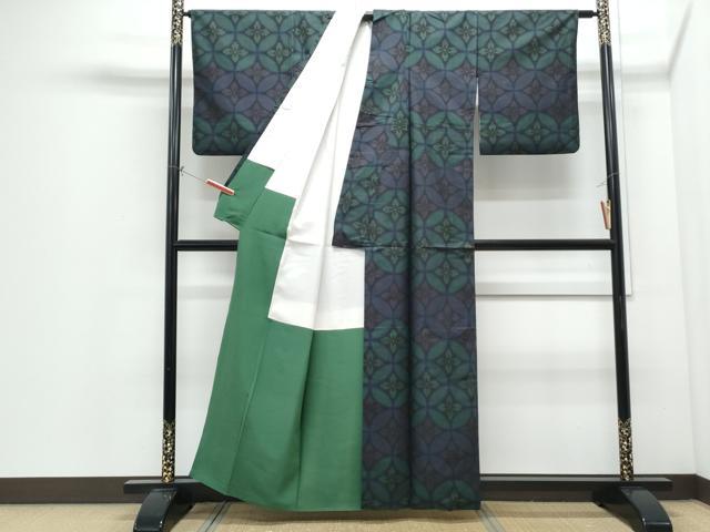 平和屋着物●本場大島紬　7マルキ　七宝花文　正絹　逸品　CABI1348th