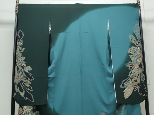 平和屋着物●豪華振袖　駒刺繍　吉祥草花文　暈し染め　金彩　正絹　逸品　CABI1349th