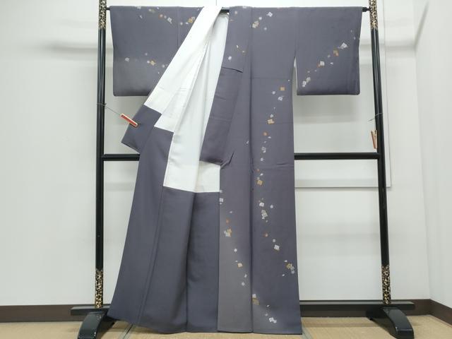 平和屋着物●訪問着　総刺繍　草花文　暈し染め　金糸　正絹　逸品　CABI1353th
