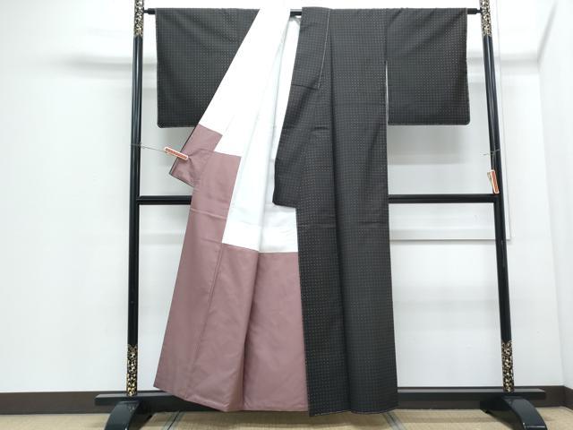 平和屋着物●本場大島紬　泥染め　一元絣　川口廣照作　証紙付き　正絹　逸品　未使用　CABI1365th