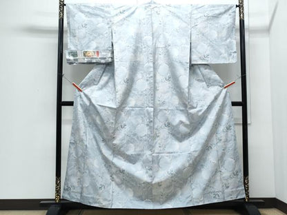 平和屋着物●都喜ヱ門　本場大島紬　総絣　雪輪草花文　藤絹織物謹製　やまと誂製　証紙付き　正絹　逸品　CABI1368th