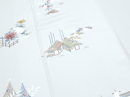 平和屋着物●訪問着　友禅　風景文　松屋扱い　正絹　逸品　CABI1369th