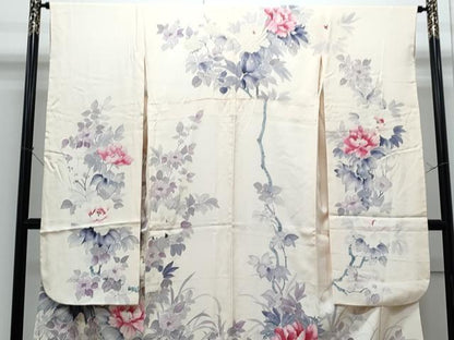 平和屋着物●豪華振袖　作家物　手描き　枝花文　正絹　逸品　CABI1370th