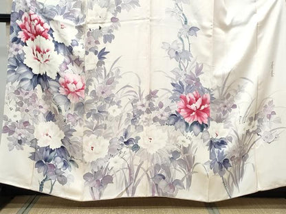 平和屋着物●豪華振袖　作家物　手描き　枝花文　正絹　逸品　CABI1370th