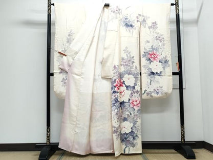 平和屋着物●豪華振袖　作家物　手描き　枝花文　正絹　逸品　CABI1370th