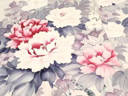 平和屋着物●豪華振袖　作家物　手描き　枝花文　正絹　逸品　CABI1370th