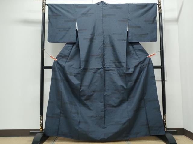 平和屋着物●上質な紬　100亀甲　エ霞文　正絹　逸品　CABI1373th