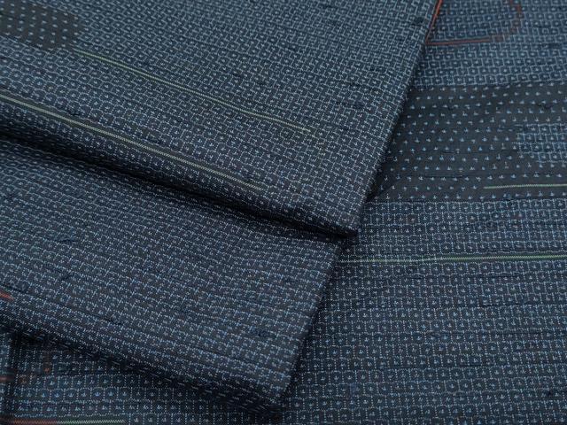 平和屋着物●上質な紬　100亀甲　エ霞文　正絹　逸品　CABI1373th