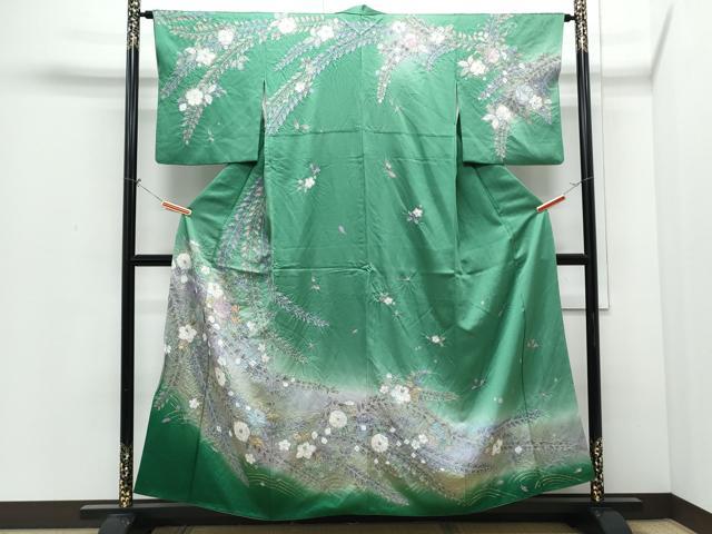 平和屋着物●訪問着　辻が花　絞り　暈し染め　金彩　正絹　逸品　CABI1374th