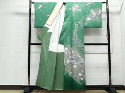 平和屋着物●訪問着　辻が花　絞り　暈し染め　金彩　正絹　逸品　CABI1374th