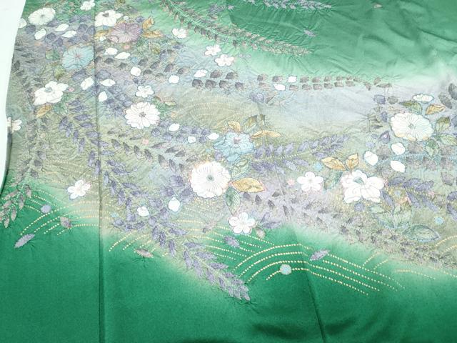 平和屋着物●訪問着　辻が花　絞り　暈し染め　金彩　正絹　逸品　CABI1374th
