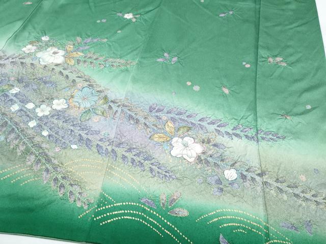 平和屋着物●訪問着　辻が花　絞り　暈し染め　金彩　正絹　逸品　CABI1374th