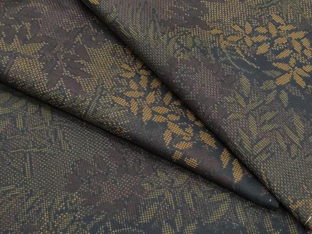 平和屋着物●本場大島紬　7マルキ　草花文　正絹　逸品　未使用　CABI1375th