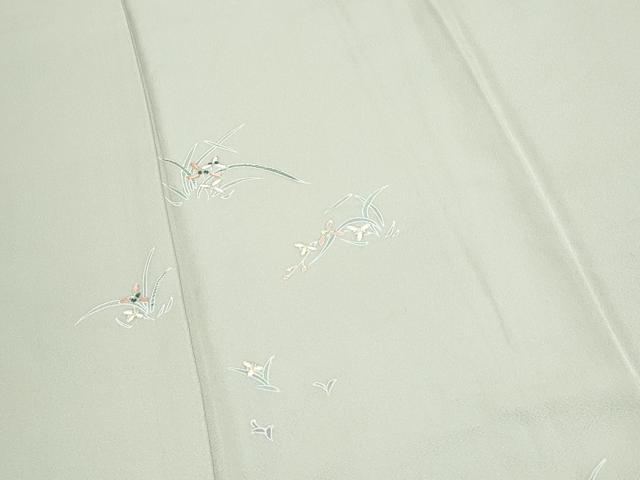 平和屋着物●豪華色留袖　刺繍　草花文　金彩　正絹　逸品　CABI1376th