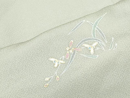 平和屋着物●豪華色留袖　刺繍　草花文　金彩　正絹　逸品　CABI1376th