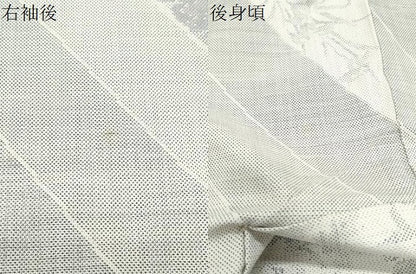 平和屋着物●本場大島紬　白大島　9マルキ　斜線花文　正絹　逸品　CABI1377th