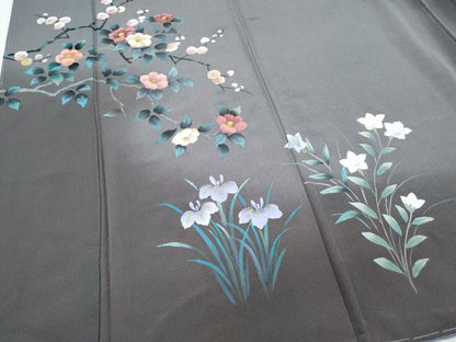 平和屋着物●訪問着　作家物　手描き　枝花文　暈し染め　正絹　逸品　CABI1379th
