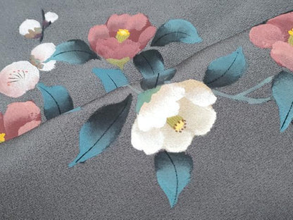 平和屋着物●訪問着　作家物　手描き　枝花文　暈し染め　正絹　逸品　CABI1379th