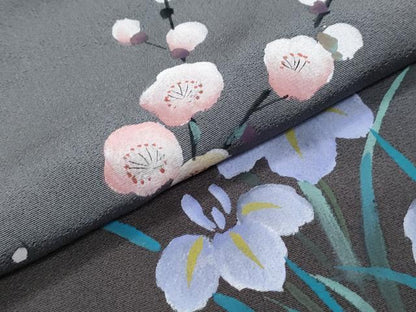 平和屋着物●訪問着　作家物　手描き　枝花文　暈し染め　正絹　逸品　CABI1379th