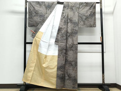 平和屋着物●本場大島紬　9マルキ　風景文　正絹　逸品　未使用　CABI1381th