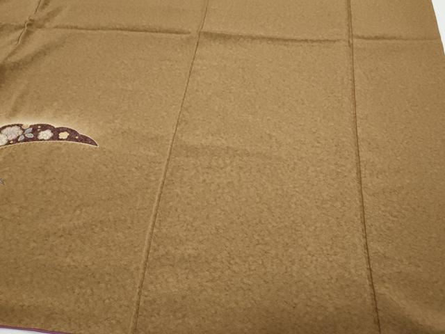 平和屋着物●訪問着　絞り　雪芝花文　暈し染め　正絹　逸品　CABI1383th