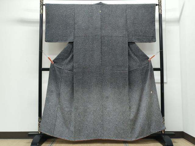 平和屋着物●色留訪問着　作家物　霞文　黒地　正絹　逸品　CABI1385th