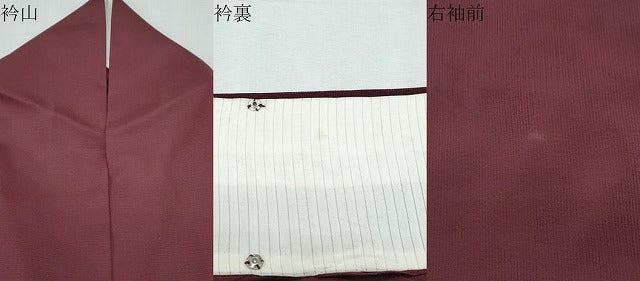 平和屋着物＊夏物　色無地　絽　葡萄色　洗える着物　CABI1386th