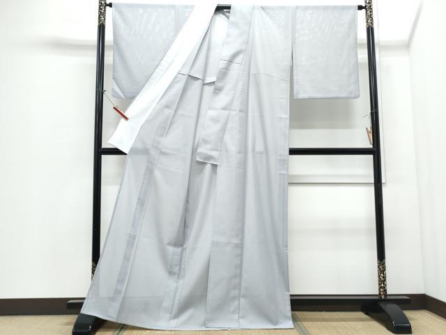 平和屋着物＊夏物　色無地　絽　銀鼠色　洗える着物　CABI1389th