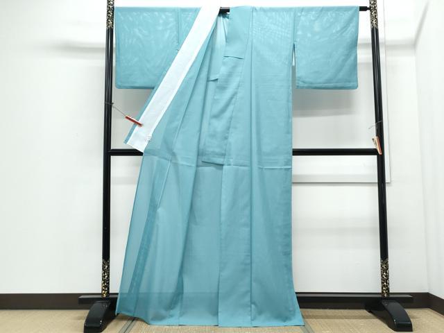 平和屋着物＊夏物　色無地　絽　新橋色　洗える着物　CABI1390th