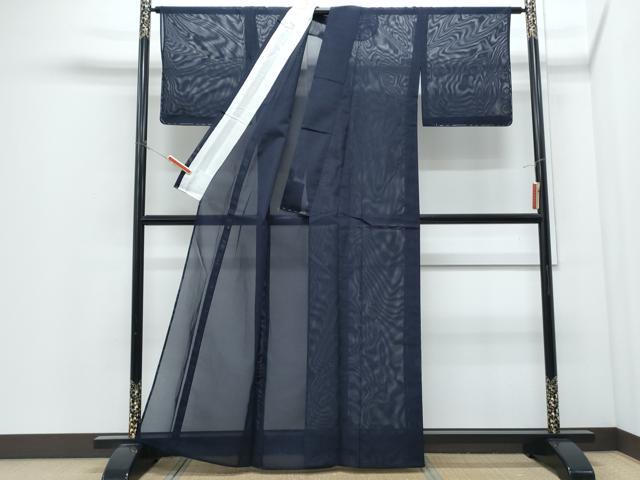 平和屋着物＊夏物　色無地　絽　紫黒色　未使用　CABI1394th