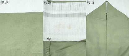 平和屋着物＊夏物　色無地　絽　苗色　正絹　逸品　CABI1396th