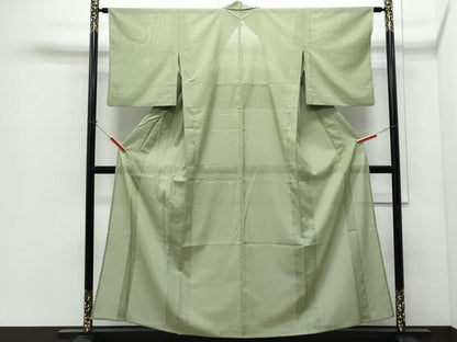 平和屋着物＊夏物　色無地　絽　苗色　正絹　逸品　CABI1396th