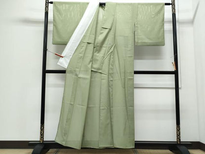 平和屋着物＊夏物　色無地　絽　苗色　正絹　逸品　CABI1396th