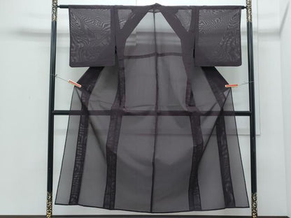 平和屋着物＊夏物　色無地　絽　黒鳶色　洗える着物　CABI1404th
