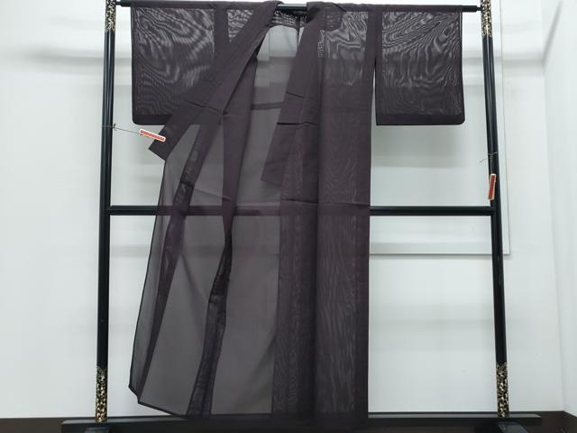 平和屋着物＊夏物　色無地　絽　黒鳶色　洗える着物　CABI1404th