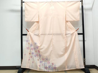 平和屋着物＊夏物　色留訪問着　絽　草花紋　洗える着物　CABI1411th