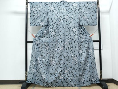 平和屋着物＊夏物　小紋　絽　石畳文　洗える着物　CABI1415th