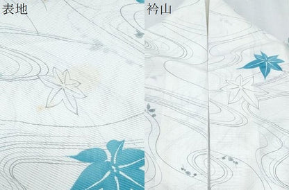 平和屋着物＊夏物　小紋　絽　流水楓文　洗える着物　CABI1416th