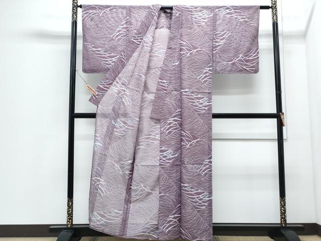 平和屋着物＊夏物　小紋　絽　切嵌芝草文　洗える着物　CABI1418th