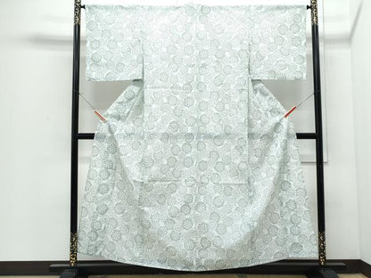 平和屋着物＊夏物　小紋　絽　源氏車　洗える着物　CABI1420th