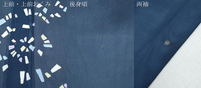平和屋着物＊夏物　訪問着　絽　抽象紋様　洗える着物　CABI1422th