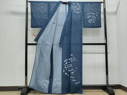 平和屋着物＊夏物　訪問着　絽　抽象紋様　洗える着物　CABI1422th