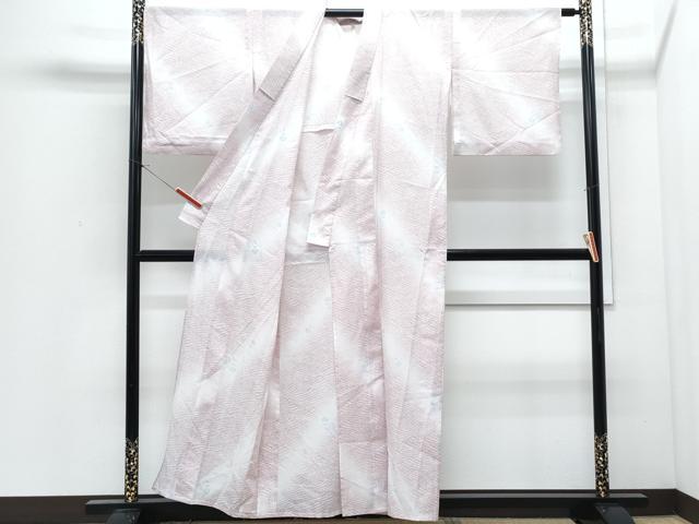 平和屋着物＊夏物　小紋　絽　草花文　洗える着物　CABI1425th