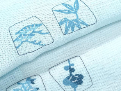 平和屋着物＊夏物　小紋　絽　吉祥草花文　CABI1426th