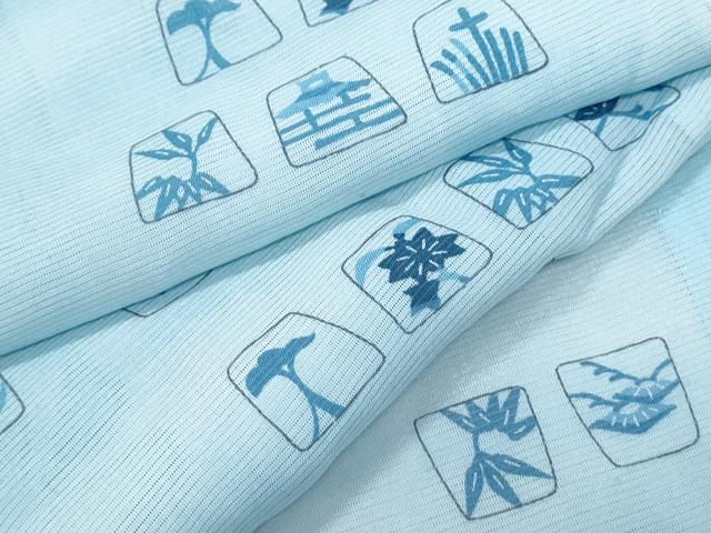 平和屋着物＊夏物　小紋　絽　吉祥草花文　CABI1426th