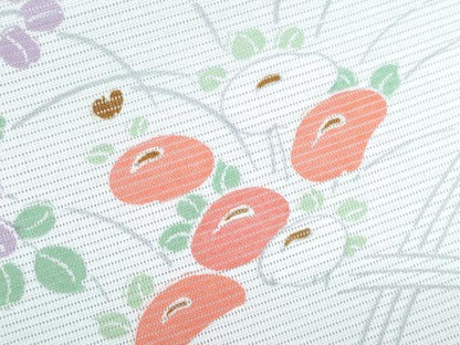 平和屋着物＊夏物　小紋　絽　草花文　洗える着物　CABI1427th