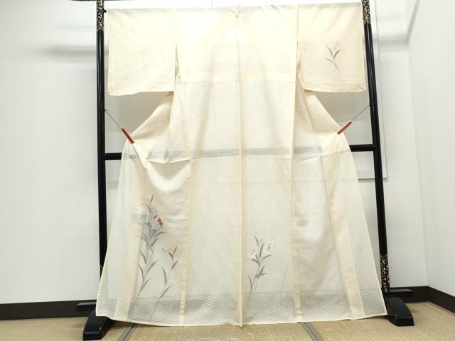 平和屋着物＊夏物　訪問着　変わり紋絽　草花文　正絹　逸品　CABI1435th