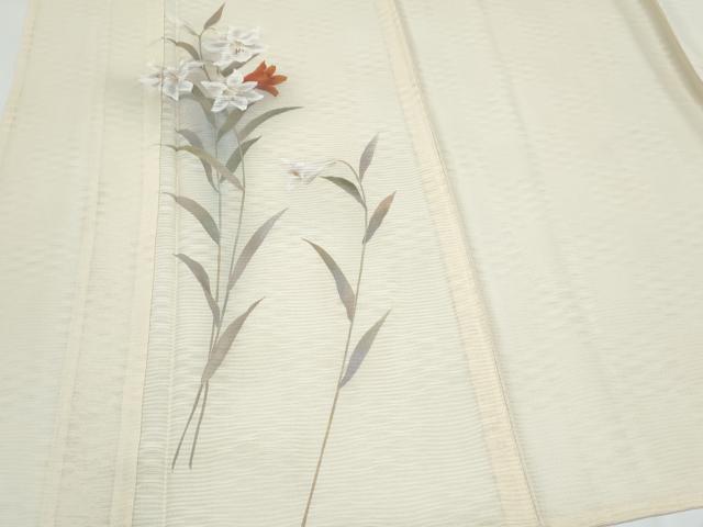 平和屋着物＊夏物　訪問着　変わり紋絽　草花文　正絹　逸品　CABI1435th
