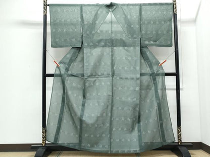 平和屋着物＊夏物　紗紬 　吉祥文 　正絹　逸品　未使用　CABI1442th